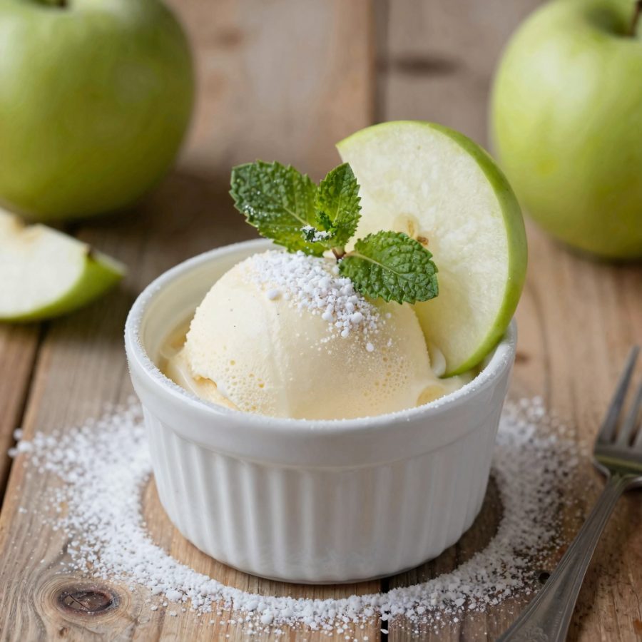 Semifreddo alla mela verde con salsa al cachi