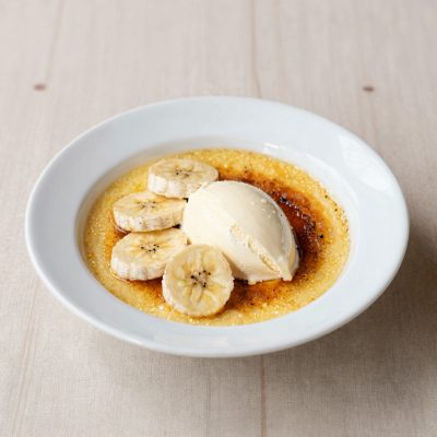 Banane gratinate con gelato alla stracciatella