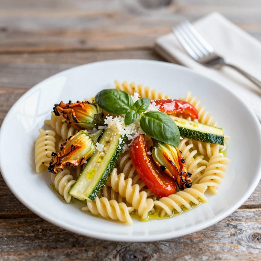 Fusilli ai fiori di zucca