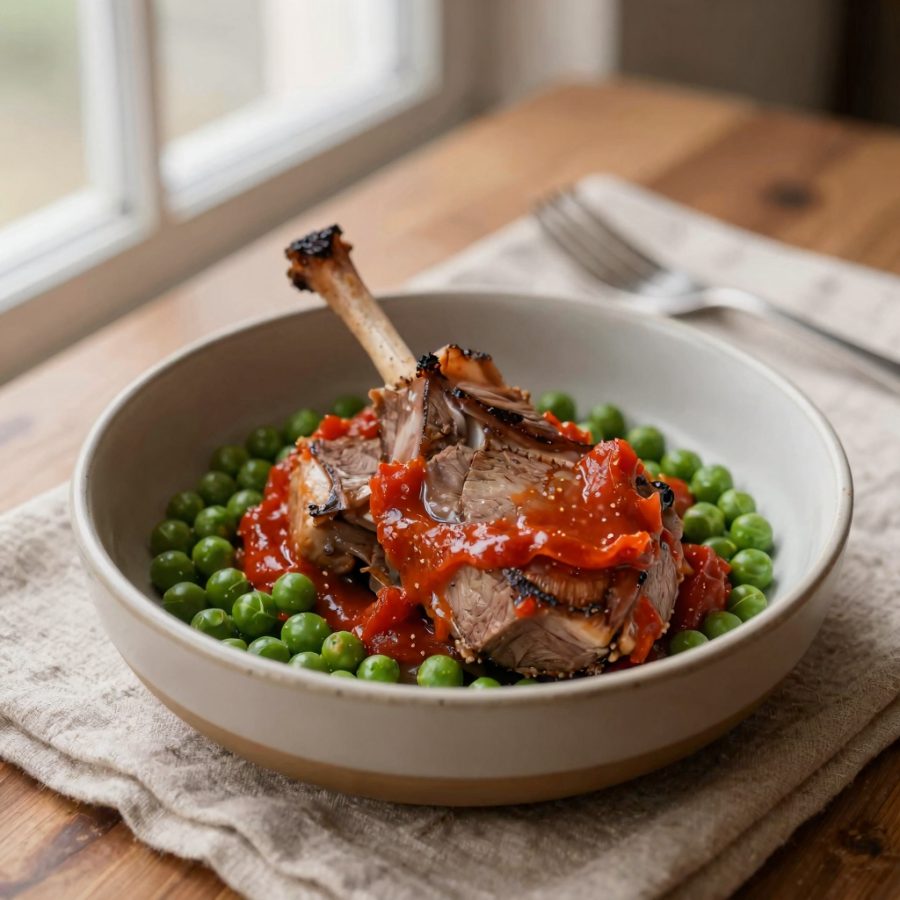 Agnello con piselli