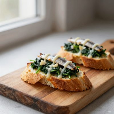 Crostini agli spinaci