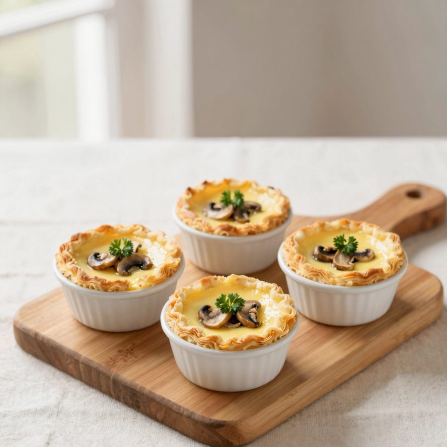 Piccole quiche ai funghi