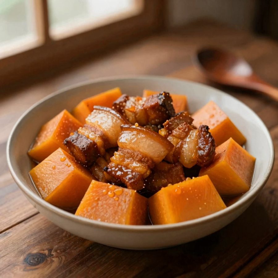 Maiale brasato con le zucca