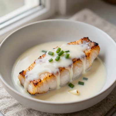 Tranci di pesce in salsa bianca