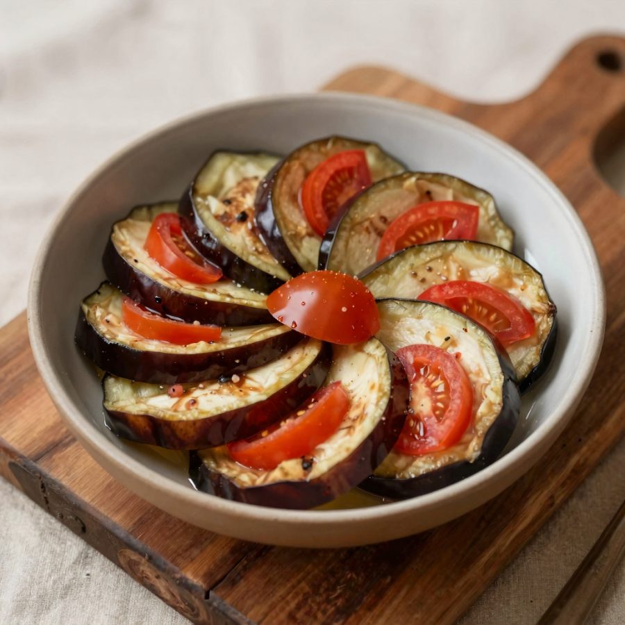 Melanzane e pomodori in padella