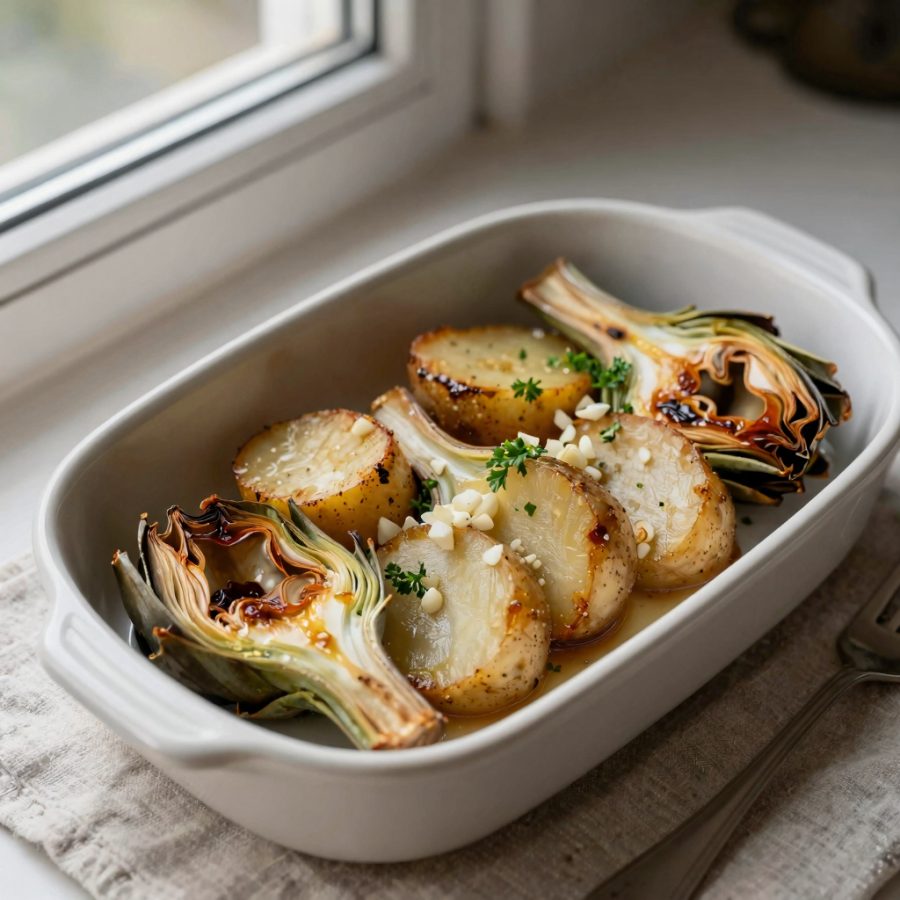 Teglia di carciofi e patate