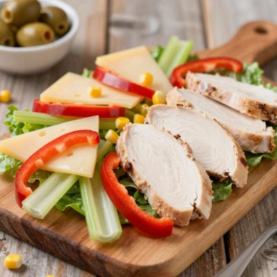 Insalata di formaggio e pollo