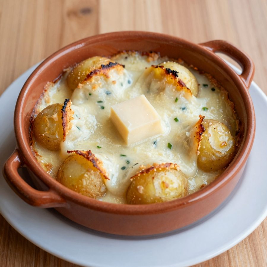 Gratin di patate e porro col vacherin