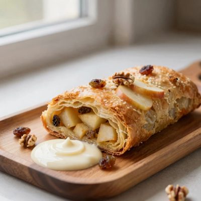 Strudel di mele con salsa alla vaniglia