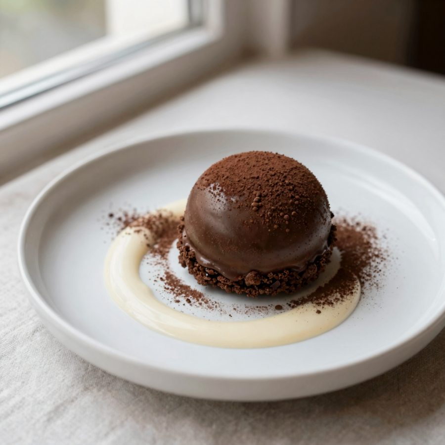 Torta gelato Foresta Nera con salsa alla vaniglia e kirsch