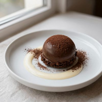 Torta gelato Foresta Nera con salsa alla vaniglia e kirsch