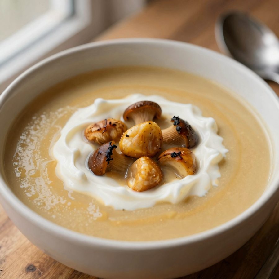 Zuppa di pane con funghi