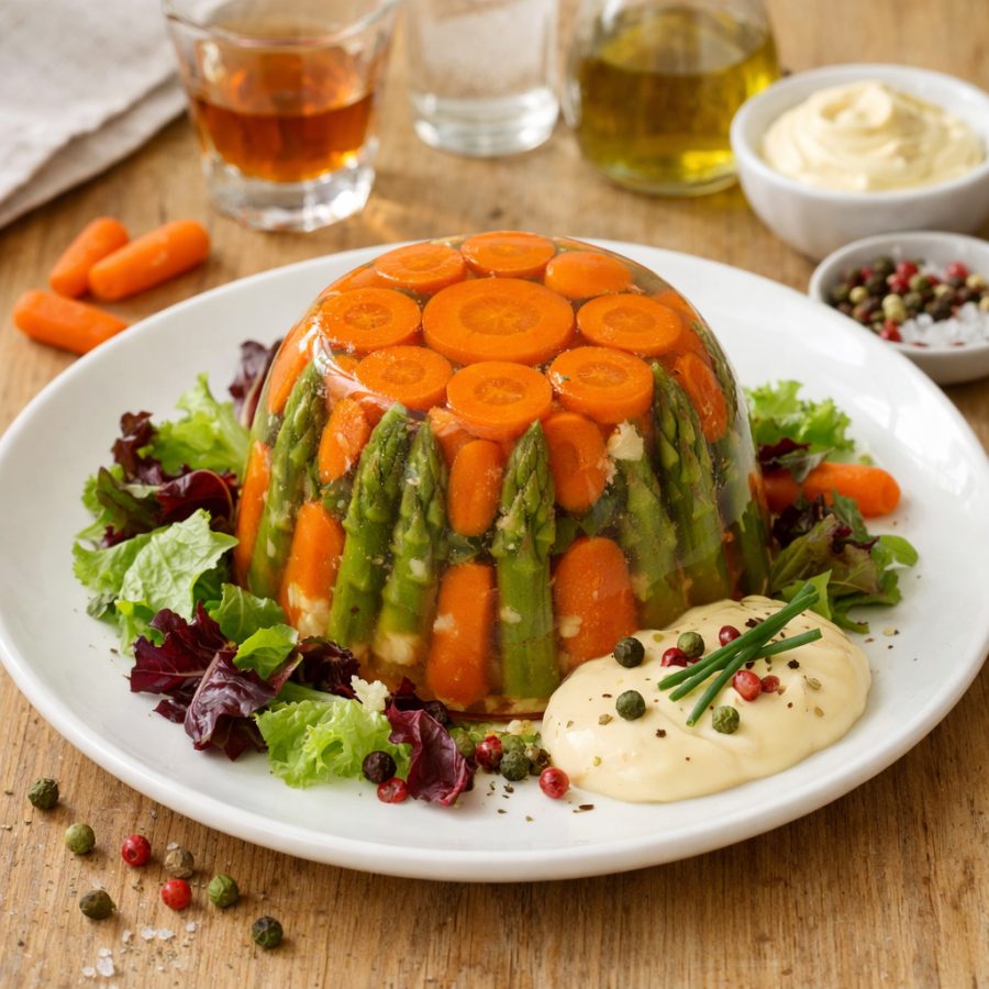 Aspic di carote e asparagi
