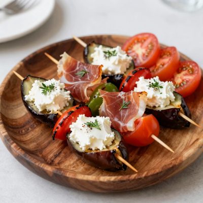 Spiedini di melanzane e peperoni