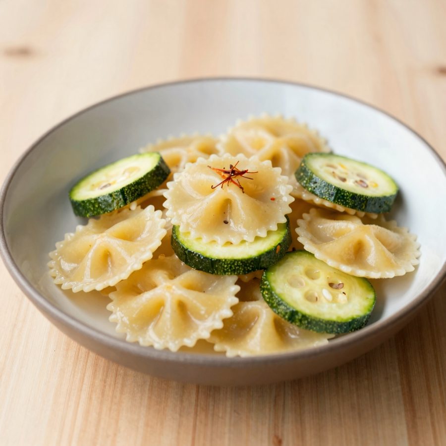 Farfalle zucchine e zafferano
