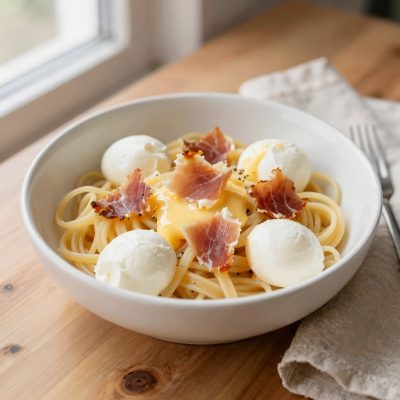Fettucine prosciutto e mozzarella