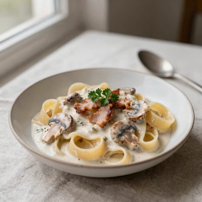 Pappardelle alla crema di funghi