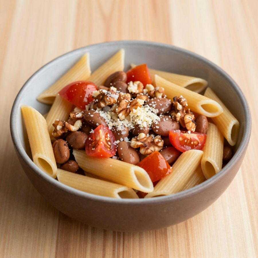 Pasta con fagioli e noci