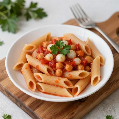 Penne con piselli e cipolline