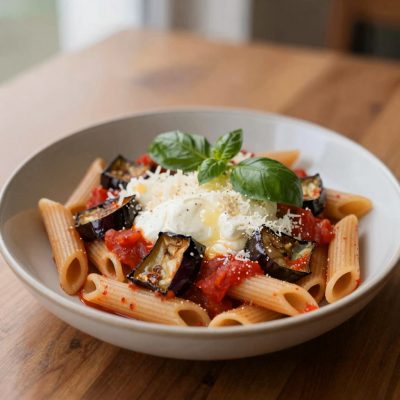 Pennette con melanzane