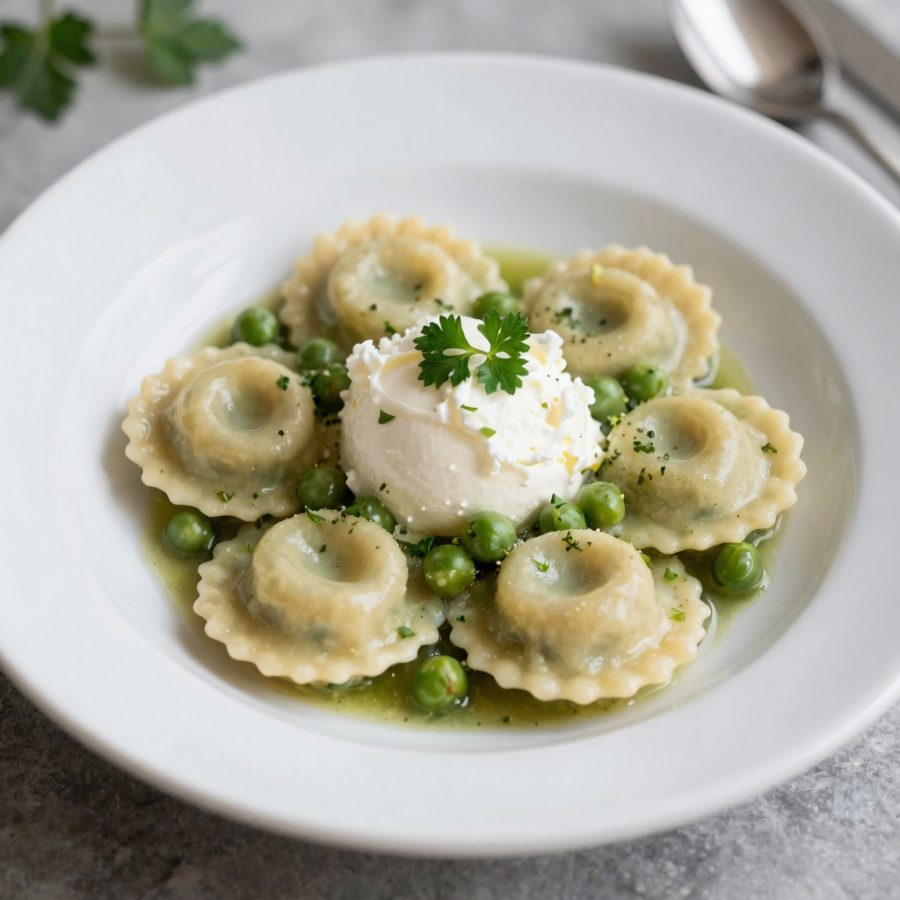 Ravioli ai piselli