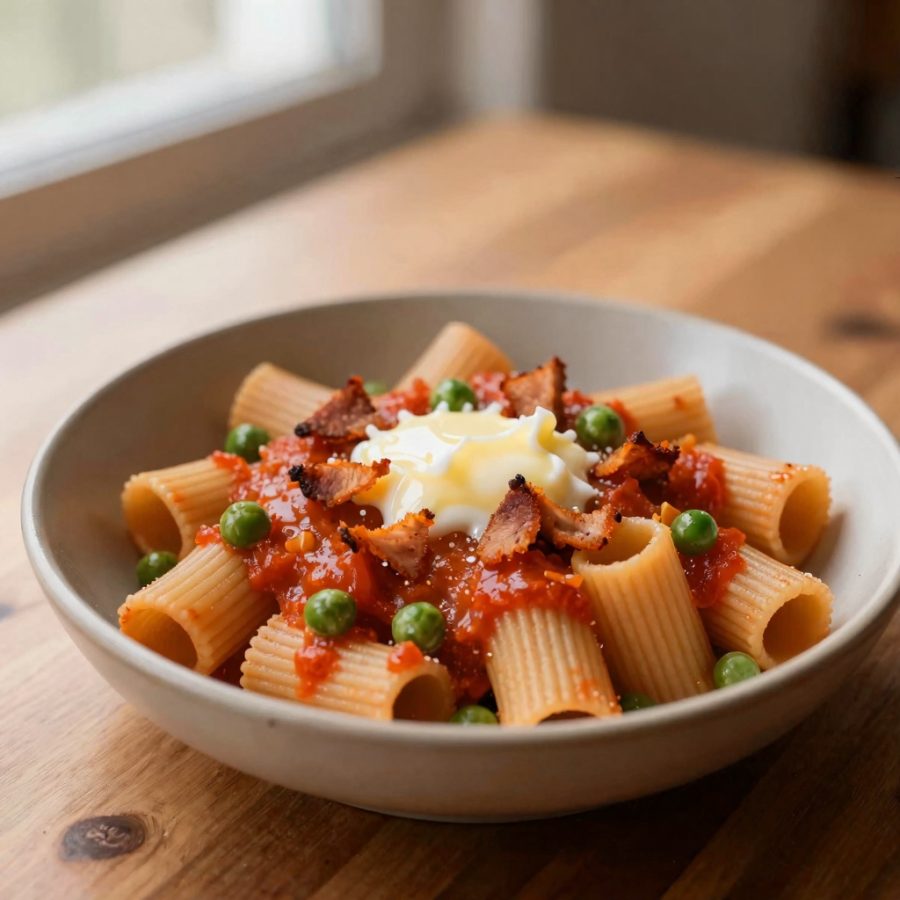 Rigatoni ai piselli