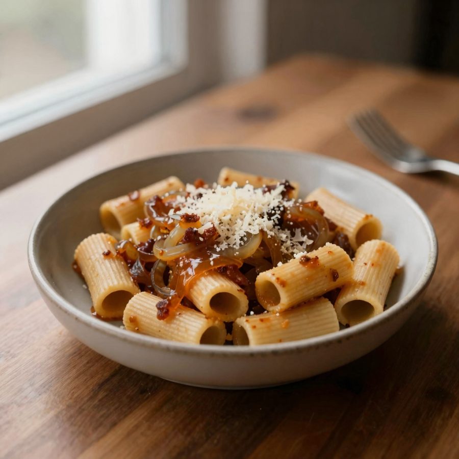 Rigatoni con cipolle