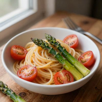 Spaghetti con asparagi