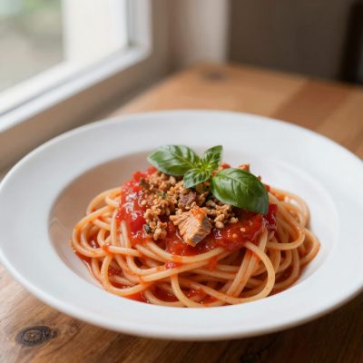 Spaghetti pomodoro e tonno