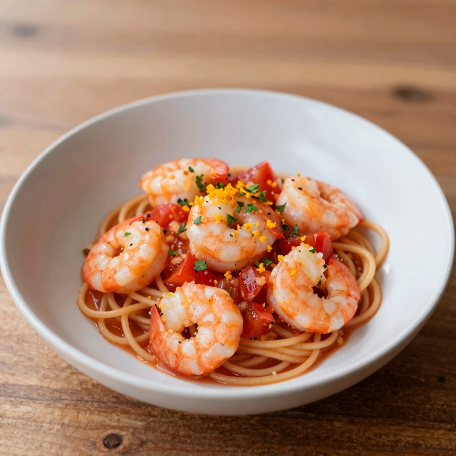Tagliatelle con gamberi