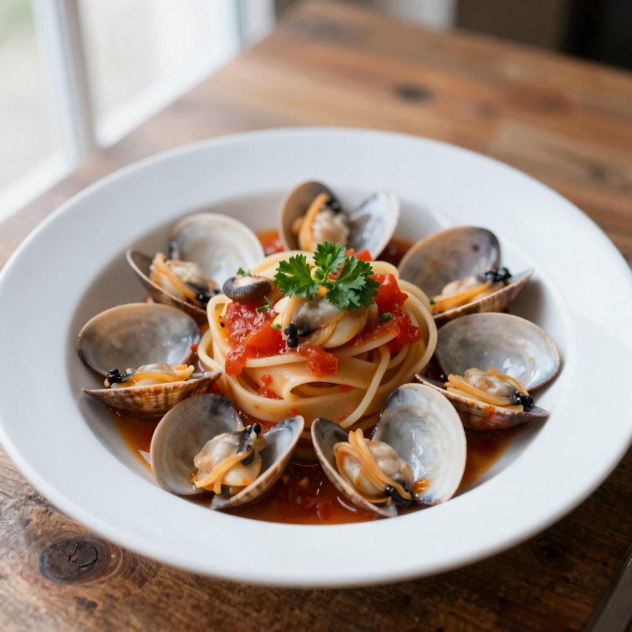 Tagliatelle vongole e funghi