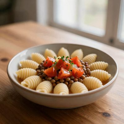 Tortiglioni con lenticchie