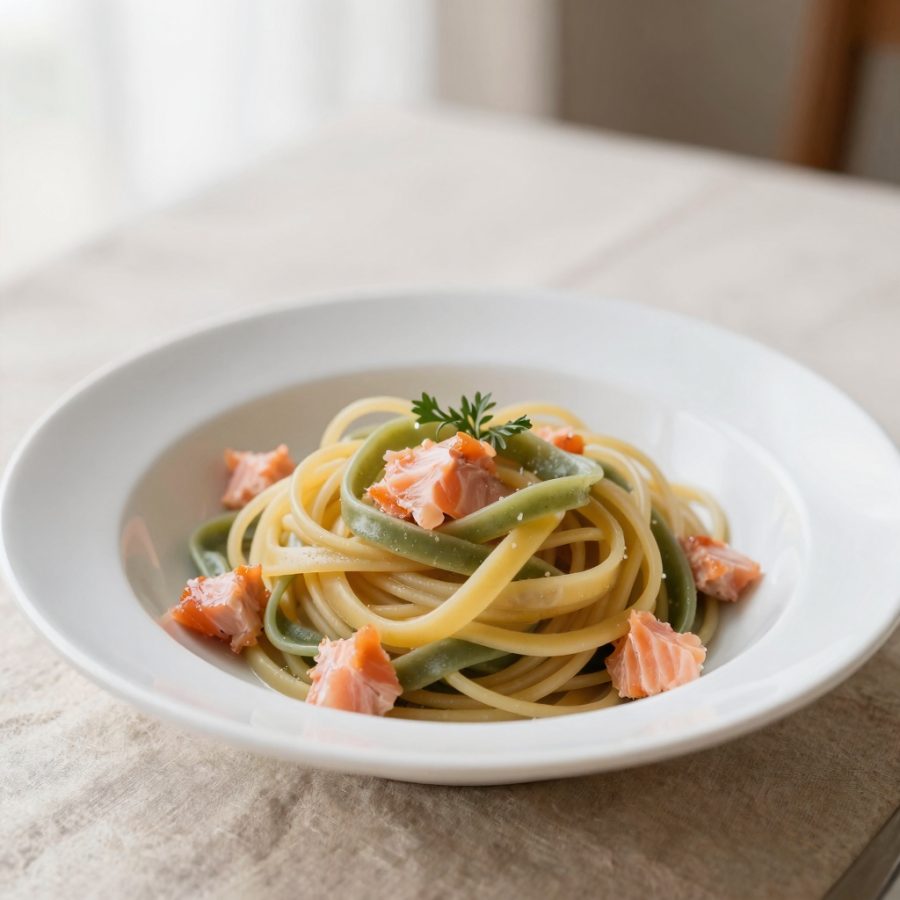 Paglia e fieno al salmone