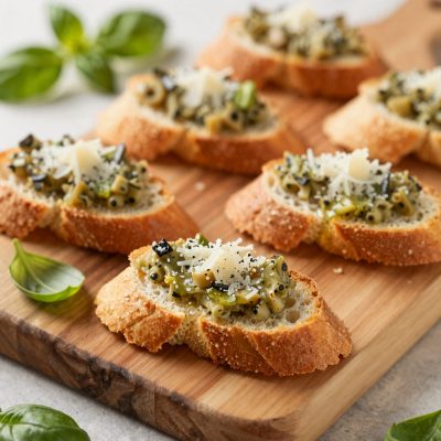 Crostini con basilico