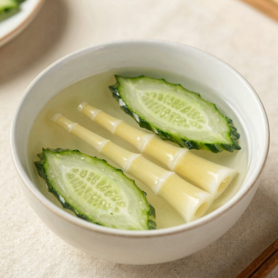 Zuppa di cetrioli e germogli di bambù