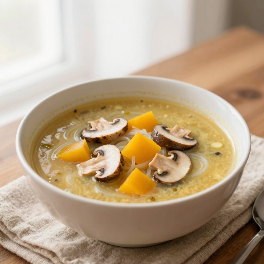 Zuppa di peperoni e champignons