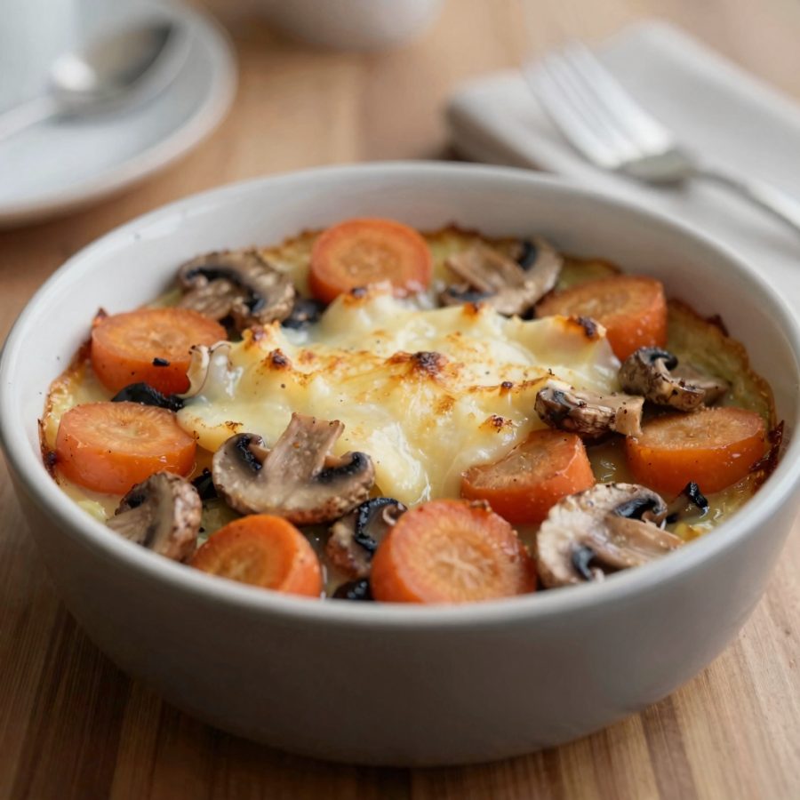 Gratin di carote e funghi
