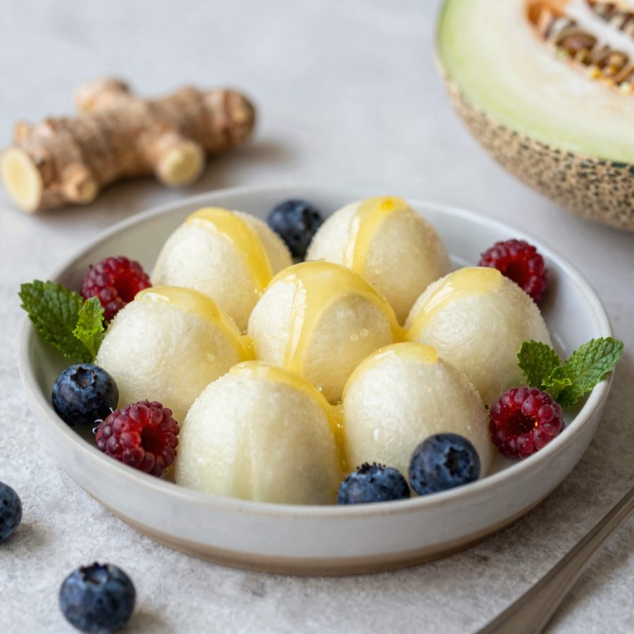 Meloni con panna allo zenzero