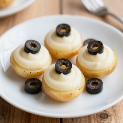 Pommes duchesse con olive