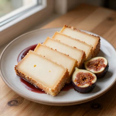 Terrina tiepida al gruyère con fichi piccanti al vino rosso