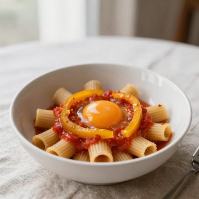 Bucatini all’uovo e peperoni
