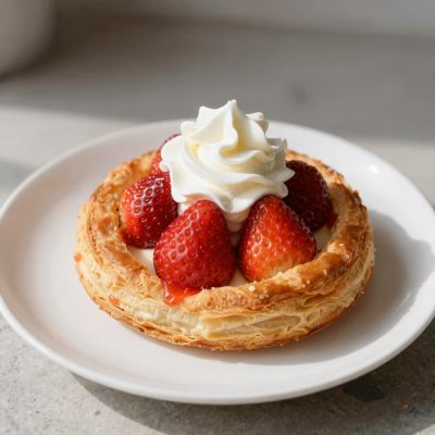 Crosta di fragole con panna