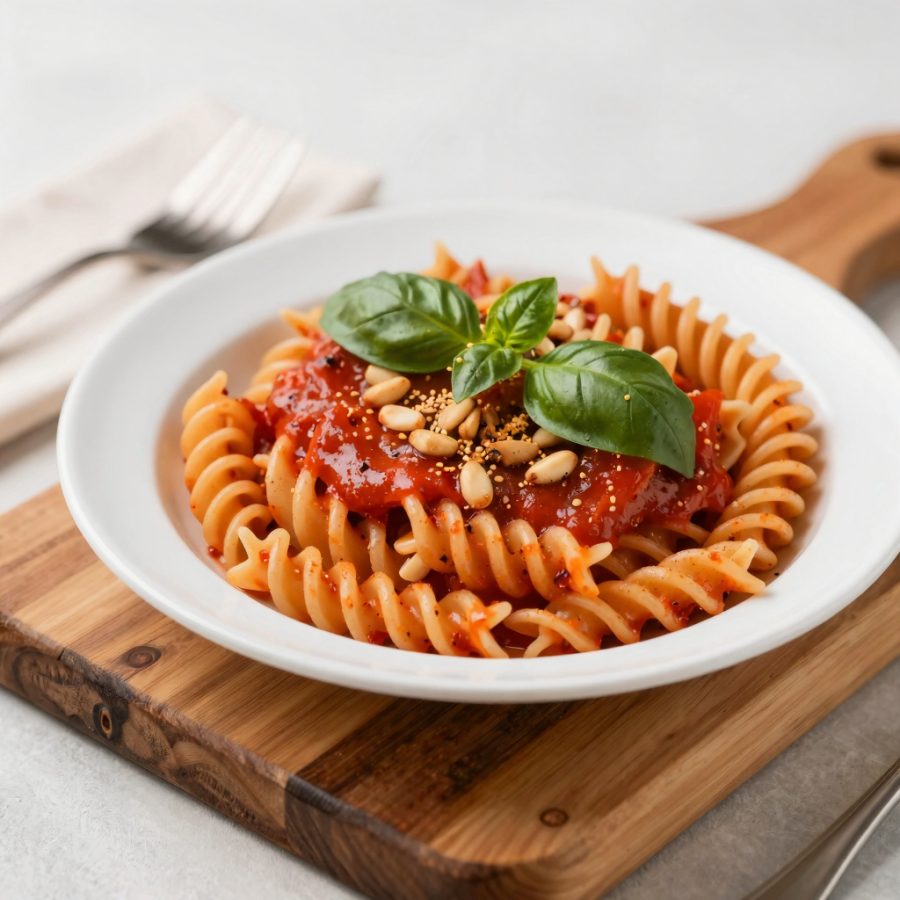 Fusilli in salsa fredda di peperone