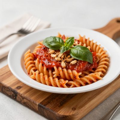 Fusilli in salsa fredda di peperone