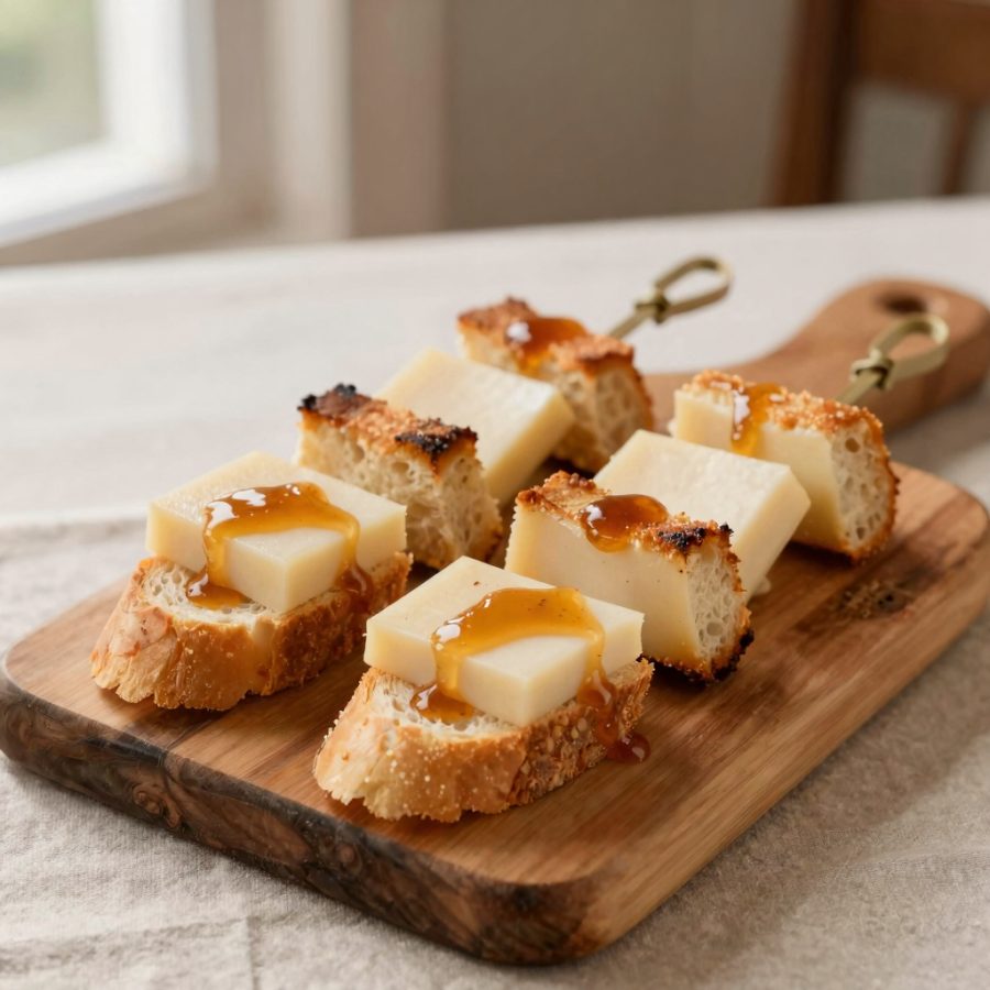 Spiedini di pane e scamorza