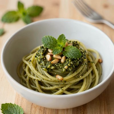 Spaghetti al pesto delle lipari