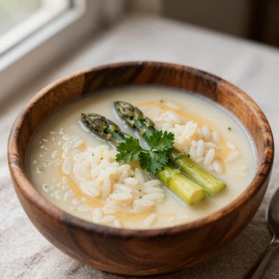 Minestra di riso agli asparagi
