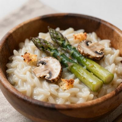 Risotto funghi e asparagi