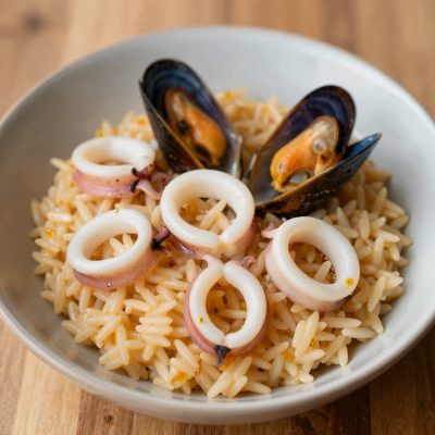 Risotto con calamari