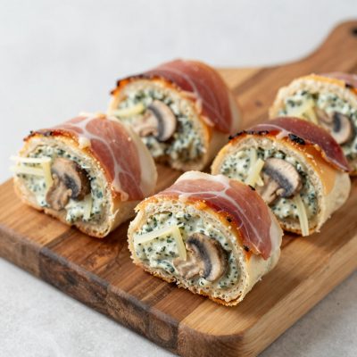 Involtini di prosciutto farciti con funghi